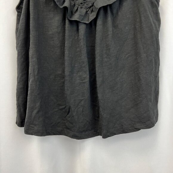Design 365 Sleeveless Ruffle Neck Pullover Blouse Black Womens Size Large - Picture 5 of 8